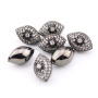 CZ6663 High Quality Gunmetal Plated Cubic Zirconia CZ Micro Pave EvilEye Beads