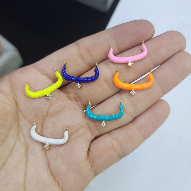 CZ8534  CZ Enameedl Multicolor Allah Religious Arabic Alphabet Initial Pendant, Islamic Jewellery Supplies