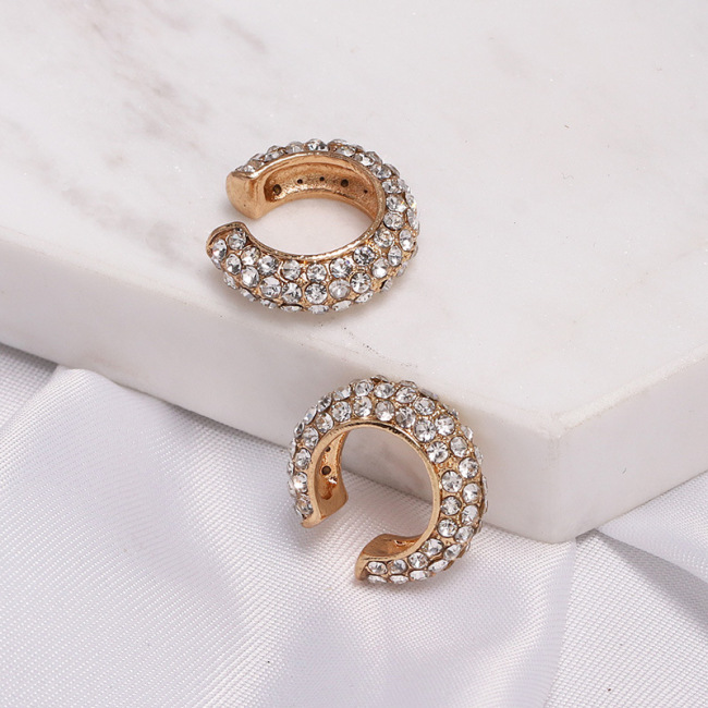 EM1096 Fashion Crystal PaveHuggie Hoop Cartilage Earrings for Women Girls