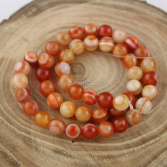 AB0525 Natural orange agate evil eye beads