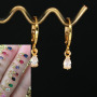 EC1704 Simple Minimalist Tiny 18k gold plated diamond cz cubic zirconia micro pave round charm huggies earrings for women