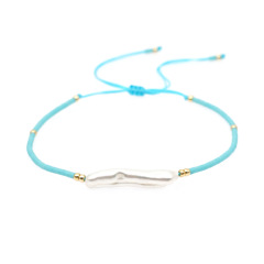 BG1092 Chic Dainty Minimal Miyuki Seed Beads with Natural Freshwater Baroque Pearl Bracelet Adjustable Bracelet for Women Girls