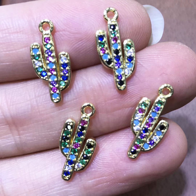 CZ7720 Mini Rainbow CZ Micro Pave Star Lightning Moon Charms,Tiny Small Multicolor CZ Diamond Charms