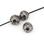S1099 China Factory Antique Silver 304 Stainless Steel Round Spacer Beads for Bracelet Jewelry Making