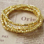 BRR0713 Fashion minimalist 4mm gold dainty metal nugget beaded bracelet