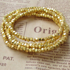 BRR0713 Fashion minimalist 4mm gold dainty metal nugget beaded bracelet