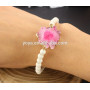 BRH1519 Wholesale 6mm stone beaded geode sunflower Solar Quartz charm bracelet,drusy bracelet