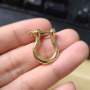 CZ8185 Gold Plated CZ Micro Pave Horseshow Screw Clasp, Shiny U Horseshoe Shape Clasp Lock Buckle Carabiners