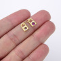 CZ8231 Small Minimal Mini 18k Gold Plated Zircon CZ Micro Pave Padlock Lock Charm Pendant for Jewelry Making