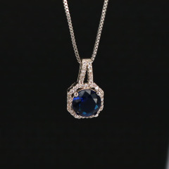 NZ1077 Bling Jewelry Diamond Jewelry Chic Cubic Zirconia CZ Micro Pave Square Shape Pendant Necklace