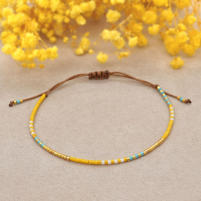 BRH1011 dainty Petite mini tiny seed beaded string Layering bracelet