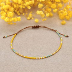 BRH1011 dainty Petite mini tiny seed beaded string Layering bracelet