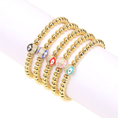 BC1394 fashion jewelry 2022 bracelet New 18k gold plated Diamond Enamel CZ Micro Pave Evil Eyes Ball Beaded bracelet women