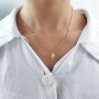 NZ1153 Chic Dainty Tiny Gold Plated Zircon Diamond CZ Micro Paved Lightning Snowflake Horseshoe Charm Chain necklace