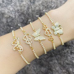 BC1354 Fashion Diamond Micro Pave CZ Butterfly women bracelet,Charm Cubic Zircon Emotion Love Wrist Ladies bracelet
