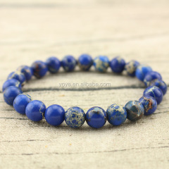 BRG1142 Hot sale Natural blue imperial jasper gemstone bead bracelet,blue jasper stretch bracelet BRG1142 Hot sale Natural blue imperial jasper gemstone bead bracelet,blue jasper stretch bracelet