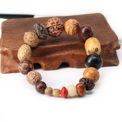 BW1051 Eighteen 18pcs Natural Bodhi seeds amulet Wrist Mala Bracelet