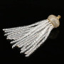 JF7126 Tiny faceted gemstone beaded tassels with cz micro pave cap