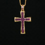 NZ1207 NEW 18K gold plated brass CZ micro pave Charm cross Christian religious Pendant Necklaces jewelry for man Women
