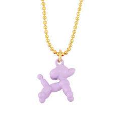 NM1223 Popular Neon Enamel Balloon Dog Necklace, Minimalist Puppy Ballon Necklace, Tiny Dog Necklace for Ladies