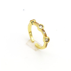 RM1356 Delicate 18k gold plated everyday Diamond CZ Paved Stacking Rings, Gold Minimalist Diamond Rings