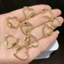 JF1299 Gold Silver Gunmetal Plated Heart Round Eye Apple Shape Screw Clasp, Cloud Shape Clasp Lock Buckle Carabiners