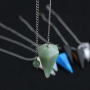 JF6751 Gemstone Rock Crystal Quartz Hexagonal Point Reiki Chakra Pendant Pendulum