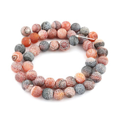 AB0233 Colorful frosted matte agate beads,fire agate beads,colored weathered agate beads
