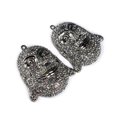 JF7212 Hip Hop jewelry supplies,big large hematite crystal pave gunmetal buddha pendant for necklace making