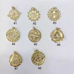 CZ8102 High Quality Gold CZ Micro Pave Snake Triangle Pendant, Roundel Disc Micro Pave Charm for Jewelry Making CZ8102 High Quality Gold CZ Micro Pave Snake Triangle Pendant, Roundel Disc Micro Pave Charm for Jewelry Making