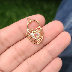 CZ8492 Dainty CZ Micro Pave Jewelry Charms 18k Gold CZ Paved Bear Footprint St Benedict Virgin Mary Charm Pendants