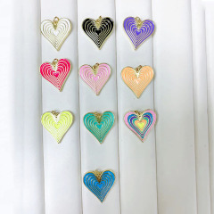 JS1631 Rainbow Enamel pendant Jewelry Chic Colored Enamel Blue Red White Black Pink Heart Pendants