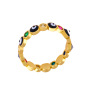 RM1082 Chic Enamel Rainbow Cubic Zirconia CZ Micro Pave Evil Evileye Eye Rings for Ladies