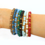 BRP1479 Hot sale dainty gold accent & crystal beaded bracelets,stackable stacking bracelet