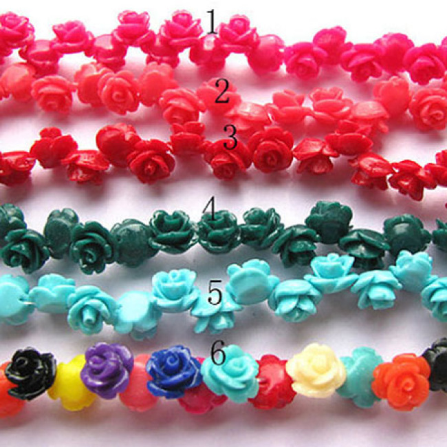 CB8070 Synthetic Coral Stone rose flower beads