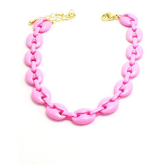 BM1058 Fashion Beach Jewelry Colorful Enamel Multi Colored Coffee Bean Metal Brass Chain Bracelets for Ladies Women