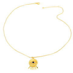 NZ1213 gold plated brass CZ micro pave Charm evil eyes triangle round Pendant Necklaces jewelry for Women