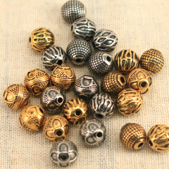 S1099 Fashion Hot Sale Antique Gold Plated Stainless Steel Round Beads