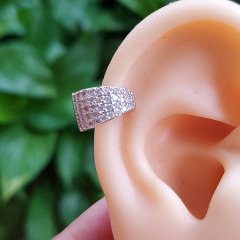 EC1660 fashion cubic zircon cuff copper clips earrings high quality brass with CZ clips on earring for women