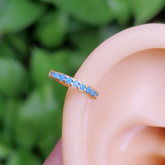EC1663 fashion rainbow cubic zircon cuff copper women clips earrings brass clips on earring for ladies