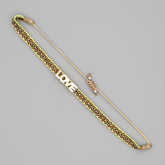 BC3001 Chic Retro Bohemian Rainbow handmade Embroidery friendship bracelets with CZ Micro Pave Eye Cactus Words Charm