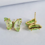 EM1272 Fashion Colourful butterfly women stud earrings , Charm 18k gold plated brass insect styles ladies earring