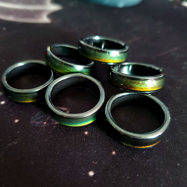hematite ring jewelry natural smooth stone magnetic hematite ring