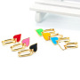 EM1184  Chic Delicate Spring Rainbow Neon Enamel Heart Charm Huggies Earrings for Women,Valentines Jewelry Gift