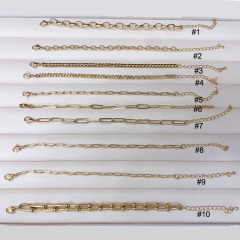 BM1014 Popular 18k gold Plated Chunky Curb Chain Paper Clip Horseshoe Link Chain Bracelets for Women Girls