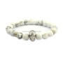 BRD1032 spider bracelets natural gemstone white turquoise bead elastic bracelets for men