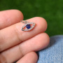 CZ8214 Mini Jewelry Supplies CZ Micro Pave Evil Eyes Charms,Tiny Small CZ Diamond Blue Evil Eyes Charms for Jewelry making