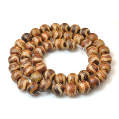 AB0671 New arrival wave line pattern Tibetan agate beads,round Dzi agate beads in wholesale