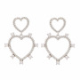 EC1472 Boho Style CZ Earrings, Women's Eainbow Diamond Heart Shape Dangle Earrings,Beautiful Jewelry For Girls