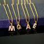 NZ1195 Bling Jewelry Tiny Mini Cubic Zirconia Diamond 26 Alphabet Letter Charm Pendant Necklaces A-Z Initial jewelry for Women